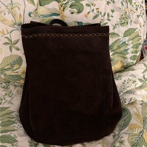 Brown Suede Backpack
